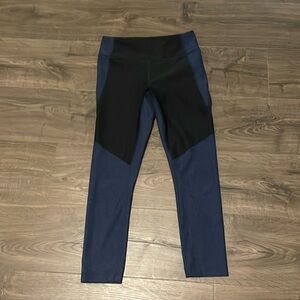 Outdoor Voices Blue and Black 7/8 Leggings, Size Small, Original OV